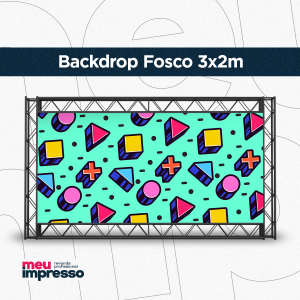 Backdrop 3x2m 440G Fosco Lona 440g Personalizado 4x0 Fosco Bainha e Ilhós 300x500 (18x12)