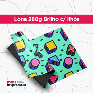 Lona 280g Brilho c/ ilhós Lona 280g Personalizado 4x0 Brilho Ilhós 200x300 (18x12)