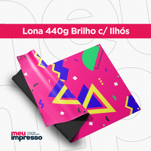 Lona 440g Brilho c/ ilhós Lona 440g  4x0 Brilho Ilhós 300x500 (18x12)